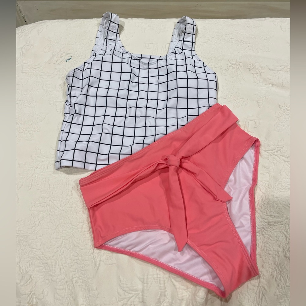 Size Small, 2 piece, high wasted swim suit.